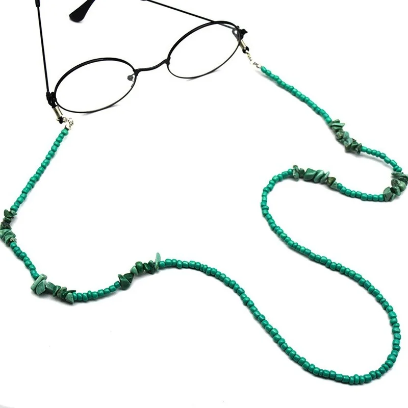 

Beads Chain for Glasses Women Green Stone Sunglasses Chains Lanyard Reading Eyeglasses Cord Neck Mask Strap Rope Glasses Holder