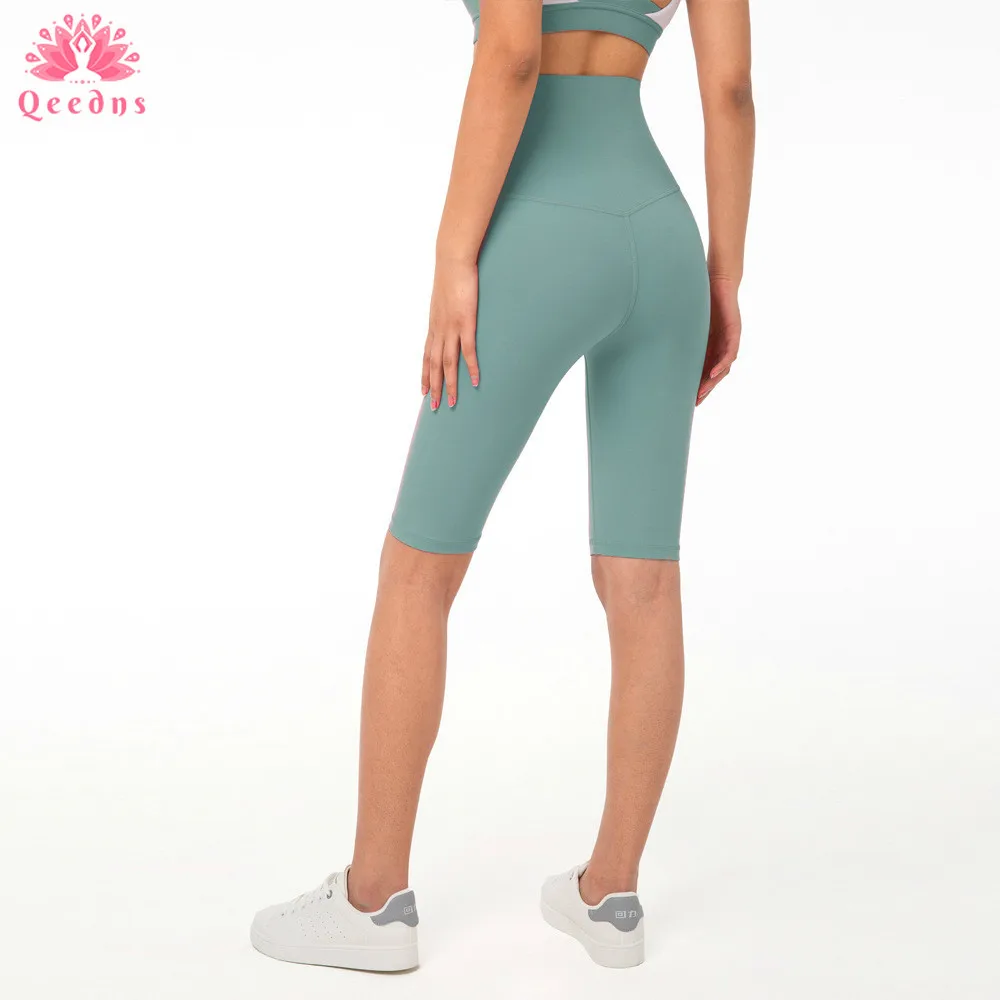 

Qeedns 2022 New Gym Fitness Biker Shorts Women High Waist Plain Cozy Soft Yoga Workout Sport Long Gym Shorts