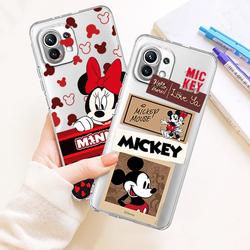 

Luxury Mickey Minnie Cool Transparent Cover Phone Case For Xiaomi Mi 12S 12X 12 11 11T 11i 10T 10 Pro Lite Ultra 5G 9T 9SE 8