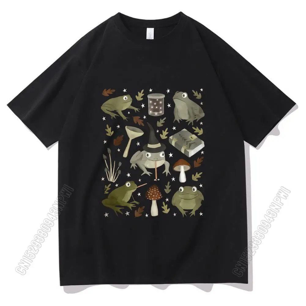 New Popular Toad Spells Print T-Shirt Summer Women Cute Tshirt Man Black Tee Short Sleeve 100% Cotton Design T Shirts images - 3