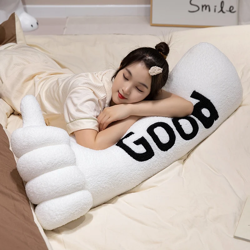 Забавные жесты плюшевые игрушки подушки с надписью Good Yes милые мягкие для дивана