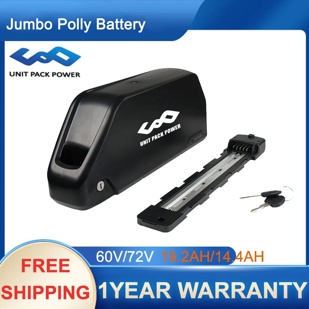 

52V Jumbo Polly EBike Battery 21700 LG 36V 48V 60V 72V Downtube 14.4AH-25AH Bicycle Lithium Battery Pack for250W-1500W Motor
