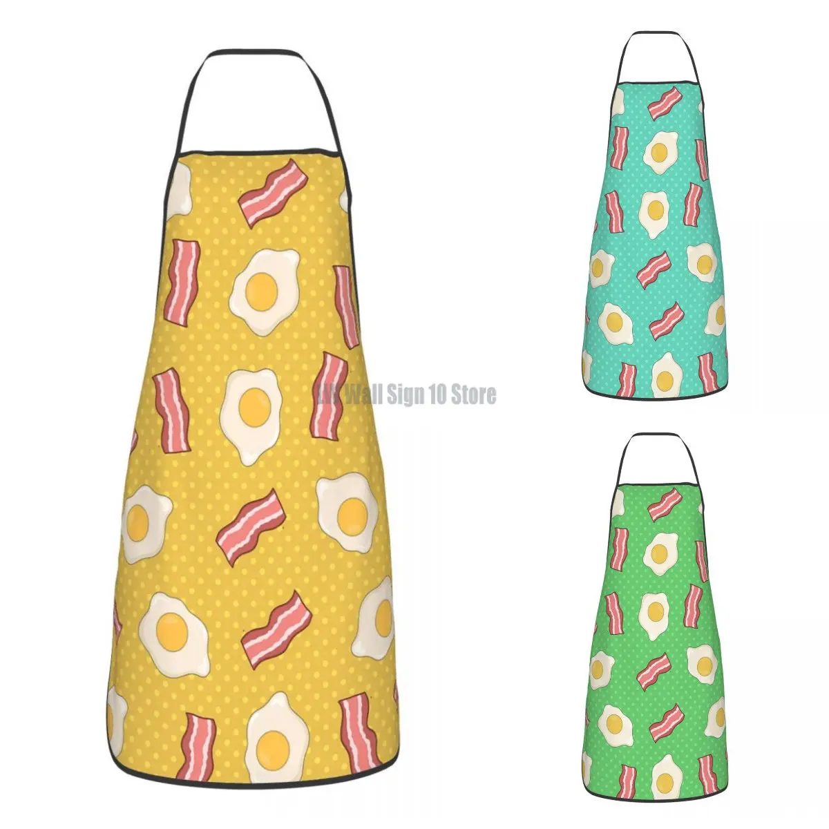 

Bacon And Egg Pop Art Pattern Apron for Women Men Unisex Bib Kitchen Cooking Tablier Cuisine Chef Gardening