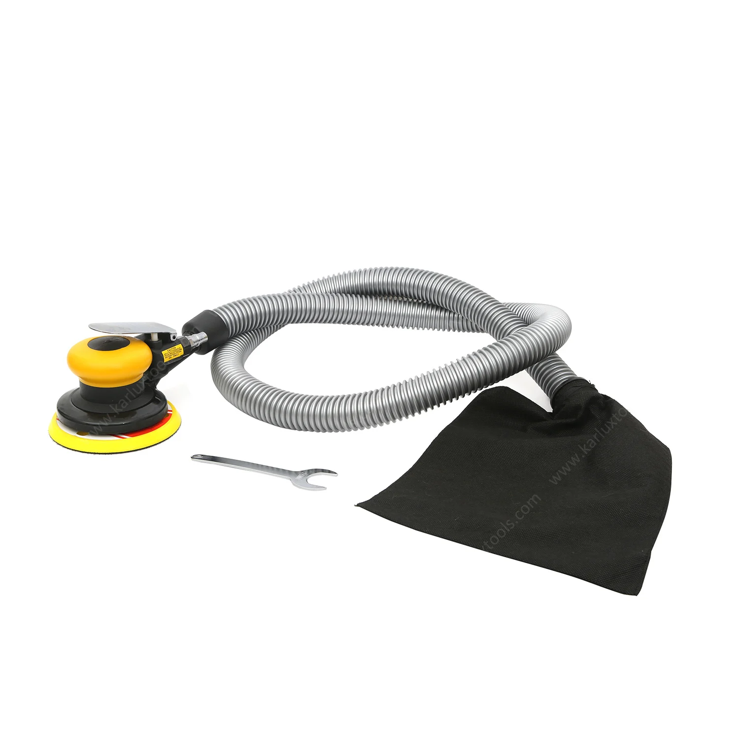 Air Orbital Sander, 5 inch Pneumatic Dual Action Palm Rotary Disc Polisher, 5 Inch Air Random Orbit Sander(12000 RPM)