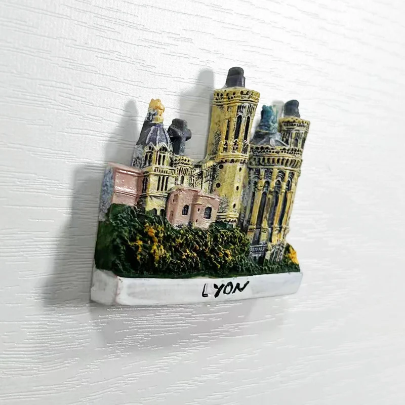 Lyon Франция туристические сувениры Notre-Dame de Fouvier 3D наклейка на холодильник