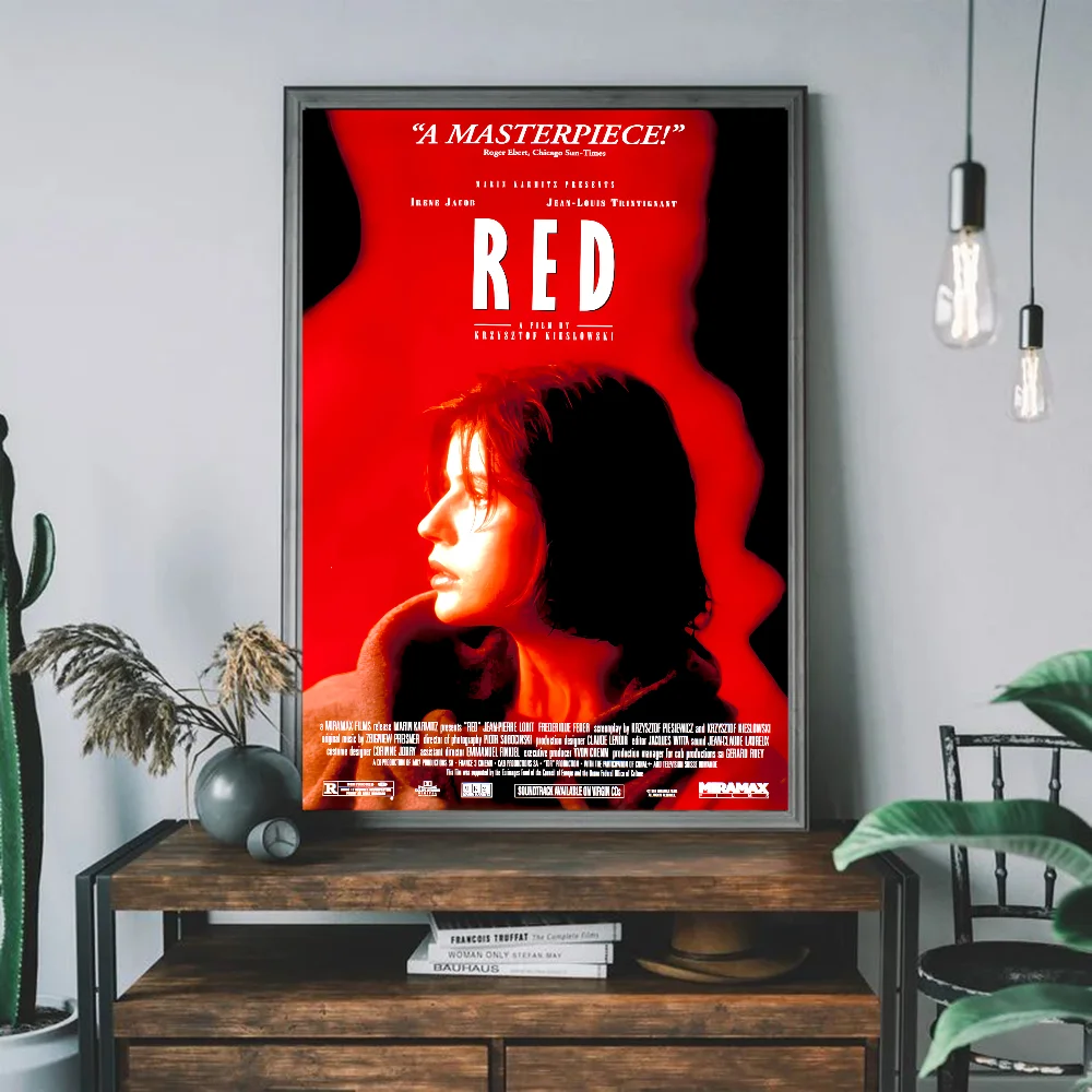 Three Colors Red 1994 Japanese Movie Whitepaper Poster Retro Kraft Paper Sticker DIY Room Bar Cafe Vintage Decorative Painting