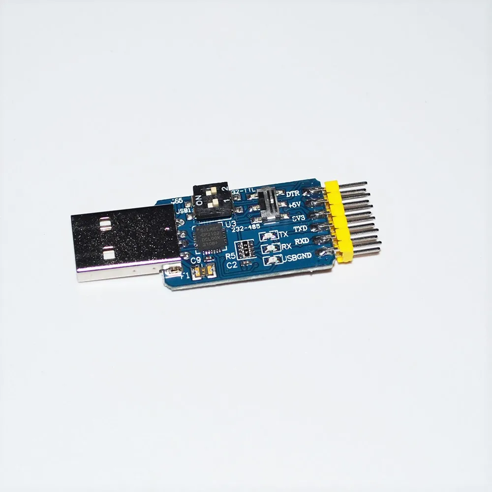 Многофункциональный модуль-преобразователь CP2102 с USB на RS485 RS232 TTL 3V3/5 В