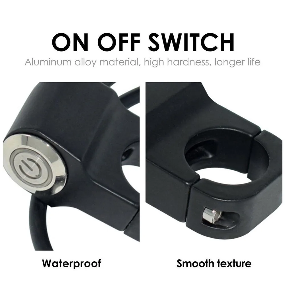 

22mm Motorcycle Handlebar Rocker Switches Waterproof Blue LED Headlight Fog Light Spotlight Motorbike ATV Switch ON-OFF Button