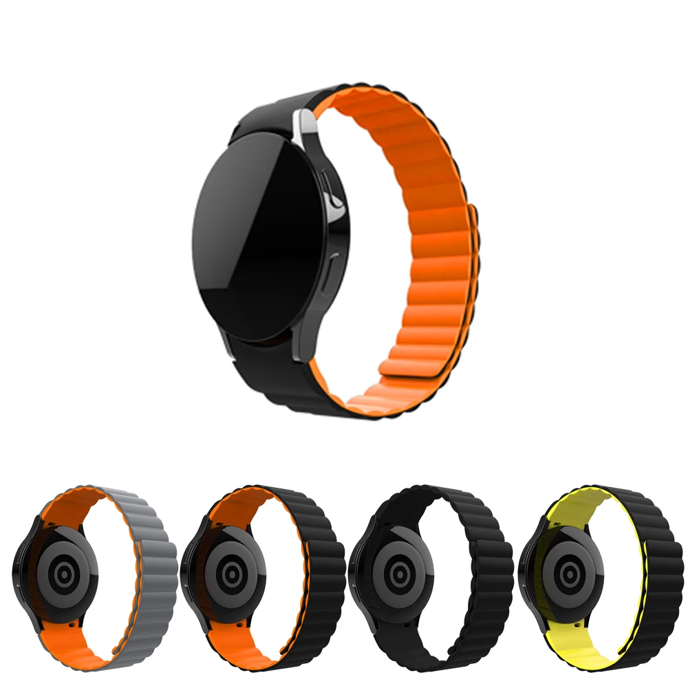

Ремешок силиконовый магнитный для Samsung Galaxy Watch 4 44/40 мм, классический браслет для смарт-часов 46/42 мм для мужчин и женщин