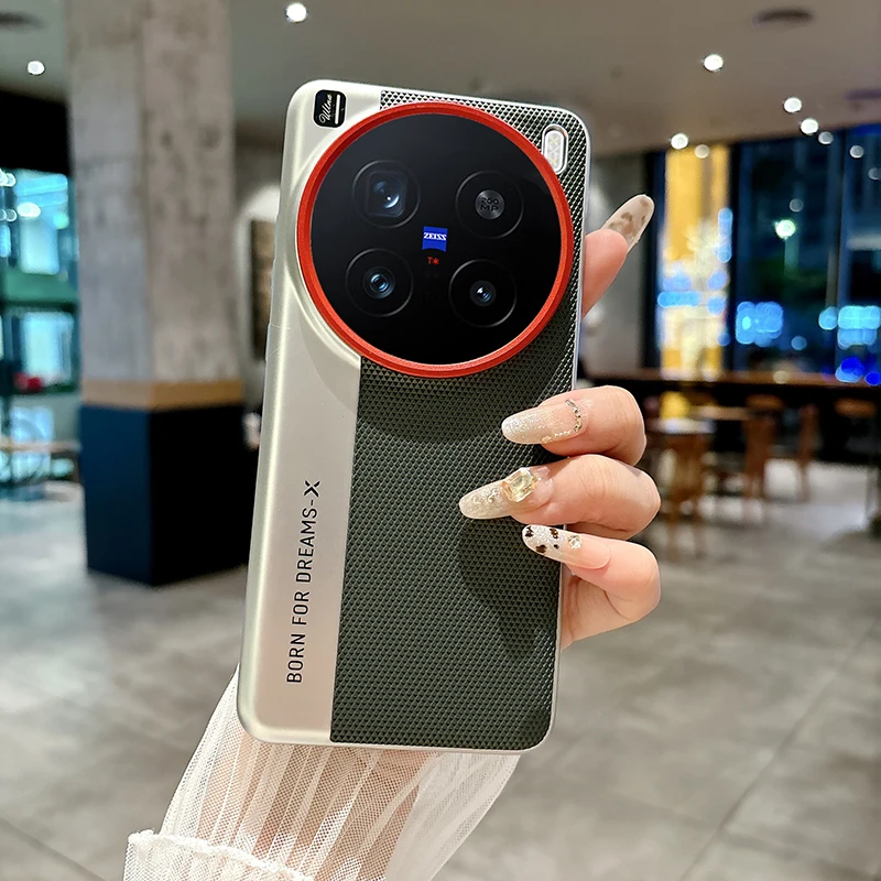 Фото Для Vivo X200 Pro, X200 Pro мини-чехол модный треугольный узор из искусственной кожи + жесткий защитный чехол для камеры ПК для VIVO X 200 №3