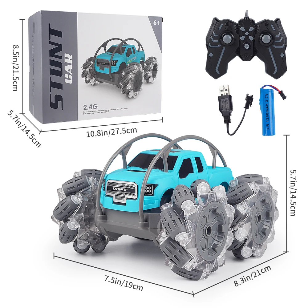 Rc Cars Remote Control Stunt Twisting Drift Car  LED Light 4WD RC High-Speed Car Climbing Double-sided Off-road Vehicle enlarge