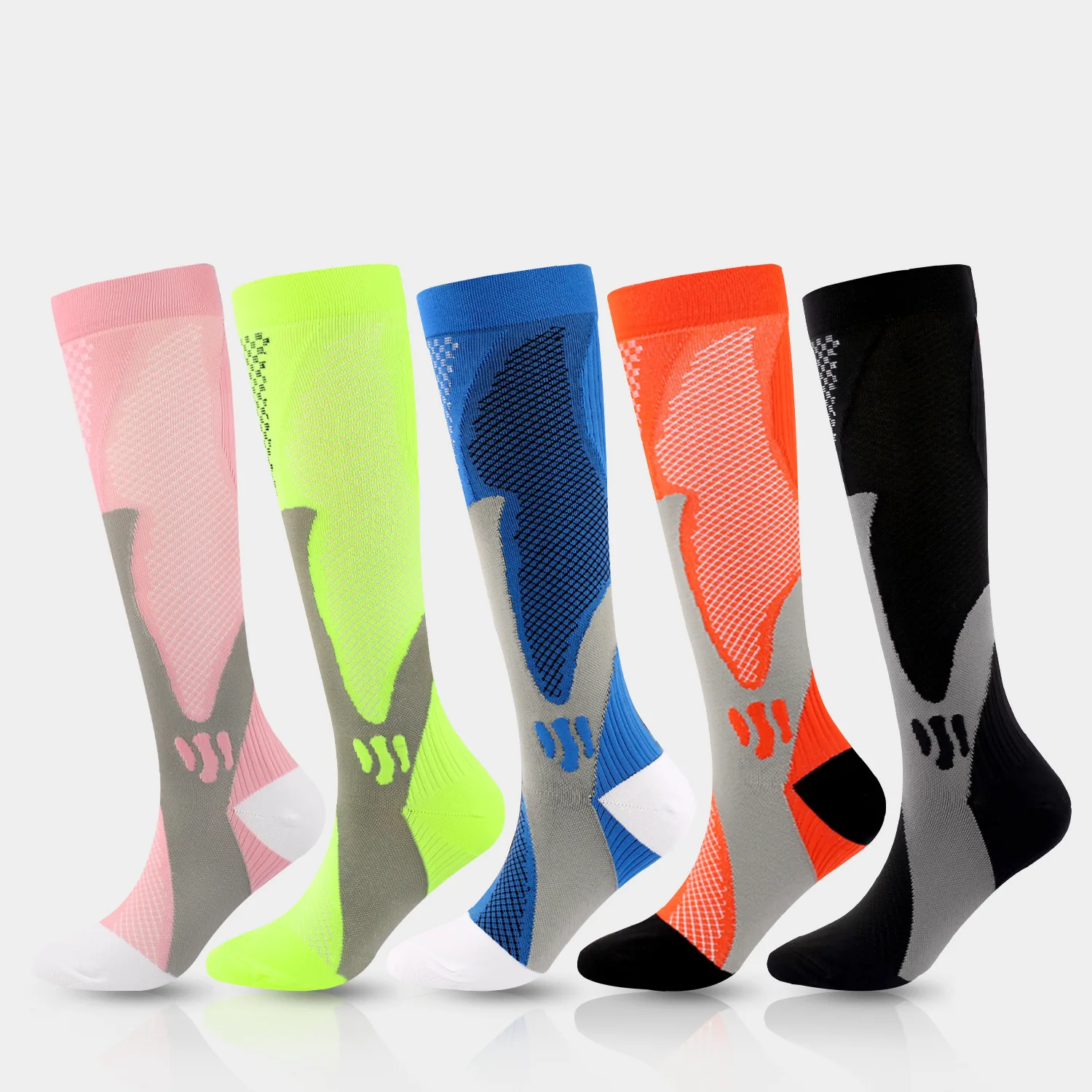 

New sports cycling long tube compression socks men and women running elastic socks leggings compression socks football socks