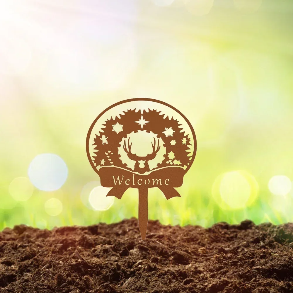 Великолепный металлический рождественский садовый знак 1 шт. — Majestic для