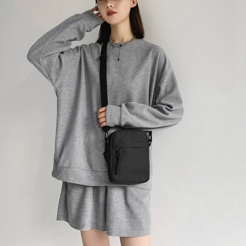 Trend Sports student canvas bag female small singles Shoulder crossbody bag casual mobile phone Messenger bag