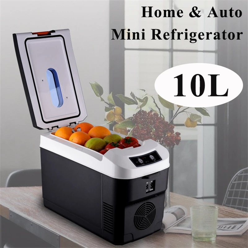 

10L Car Home Refrigerator Mini Fridges 12/24V 110/220V Freezer Cooler Heater Food Storage Box for Car Home Pinic Camping