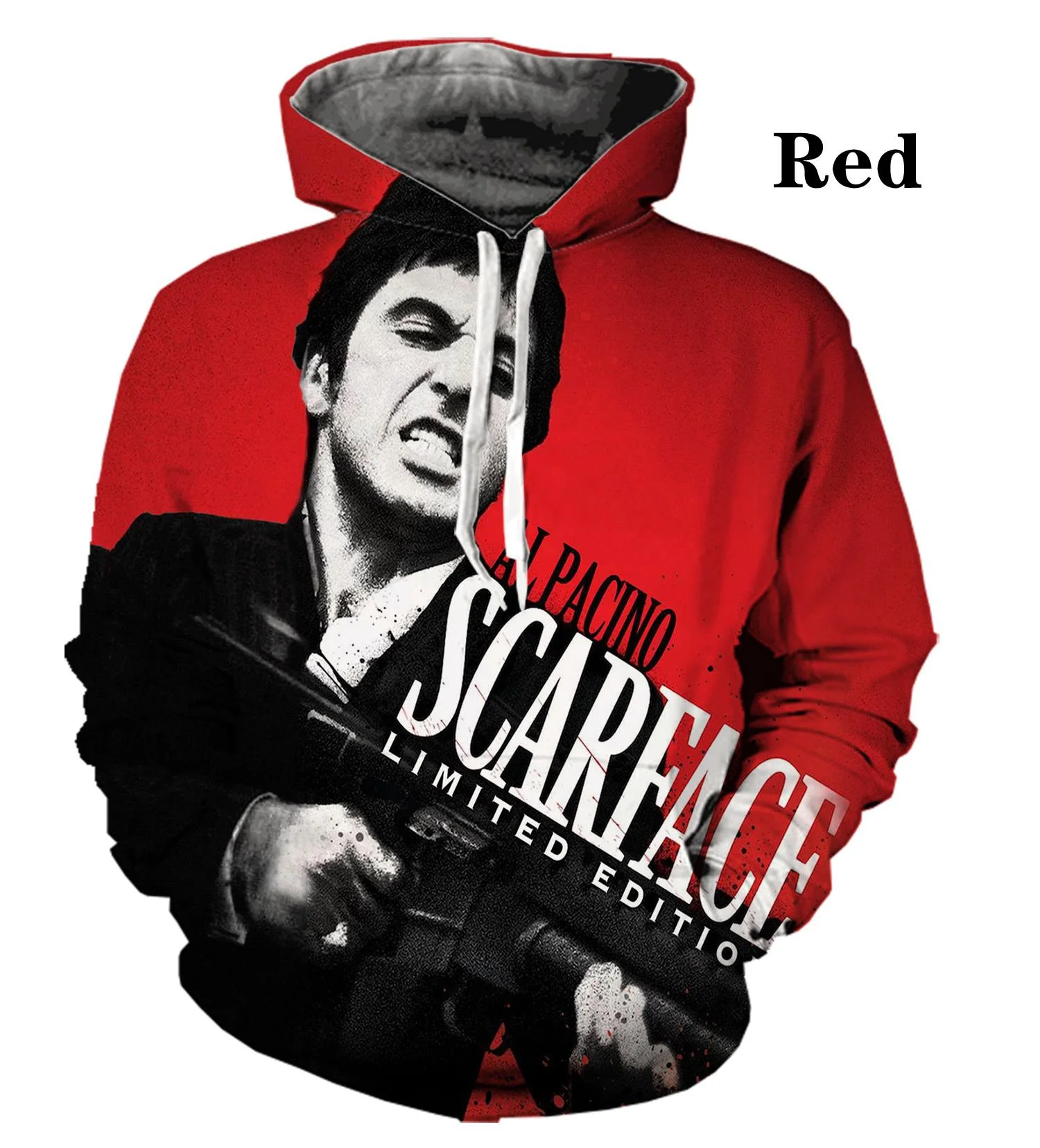 

Men's and Women's 3D Printed Hooded Sweatshirt Fashion Casual Pullover Tony Montana Printed Harajuku Street Hoodie