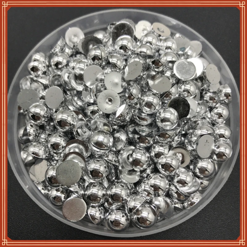 

6mm 8mm 10mm ABS Half Round Pearl Bead Flat Back Scrapbook Beads For Jewelry Making Craft Pearls Clothing Accessories