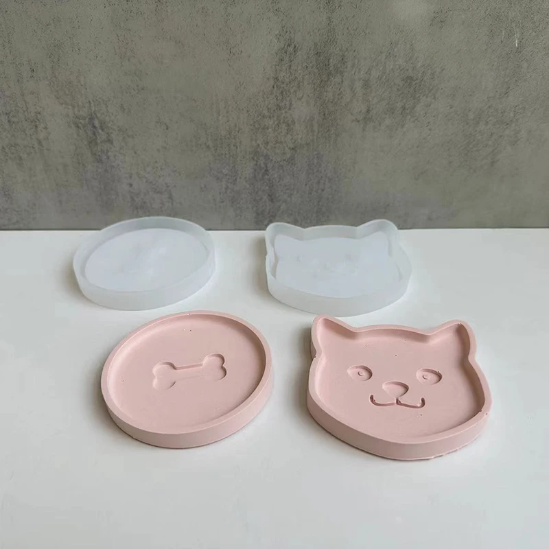 

DIY Cat Bone Pet Storage Coaster Silicone Mold Epoxy Storage Tray Mold Gypsum Concrete Mould DIY Ceramic Clay Casting Tool Decor