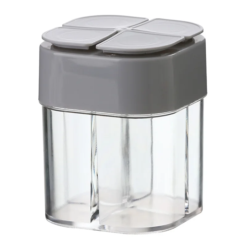 

Camping Salt Shaker 4 And For Seasoning Transparent 4 Jar In Dispenser Cooking 1 Spice Outdoor Pepper Lids Compartment With