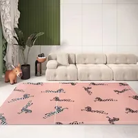 INS Popular Zebra pattern Pink Color Area Rug Post-modern decorative coffee table carpet  Nordic style big size bedside rug,