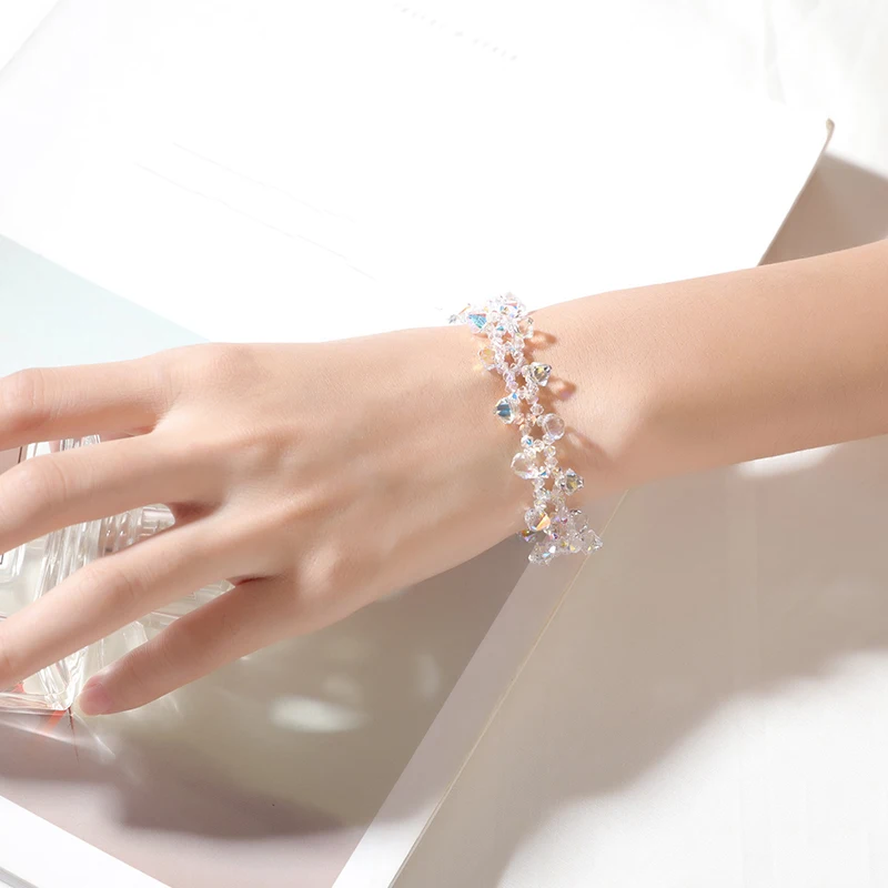 

New Colorful Beads Charm Bracelet Bangles Crystals from Swarovski-Elements Wrap Bracelet Handmade Jewelry For Women Wedding