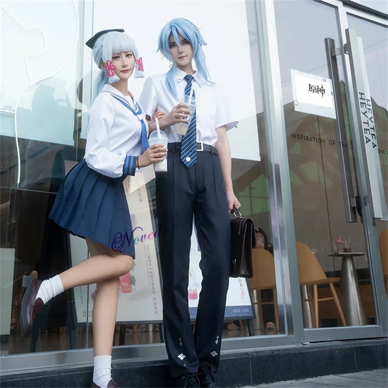 Игровой костюм для косплея Genshin Impact HEYTEA Kamisato Ayato JK костюм-униформа парик Хэллоуина