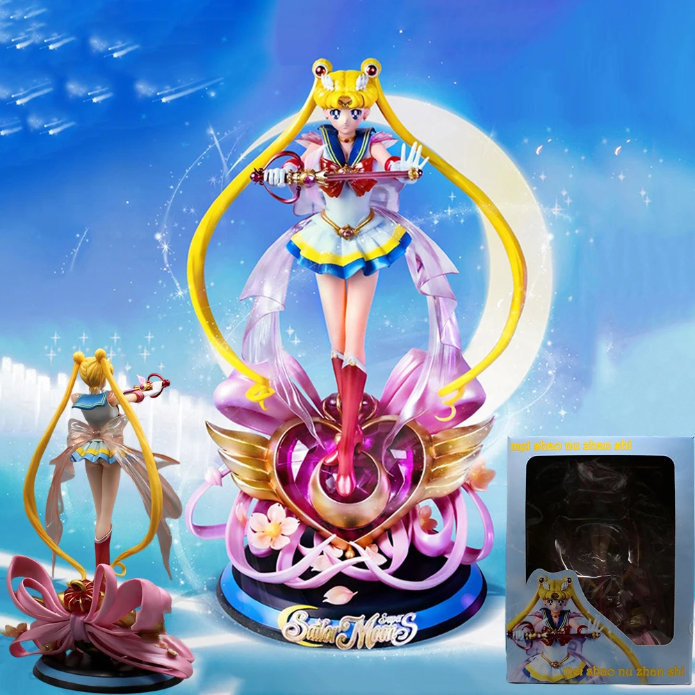 Super Sailor Moon Anime 35cm Tsukino Usagi Action-figur Pvc Figur Statue Cartoon Charakter Modell Sammlung Puppe Spielzeug Geschenke