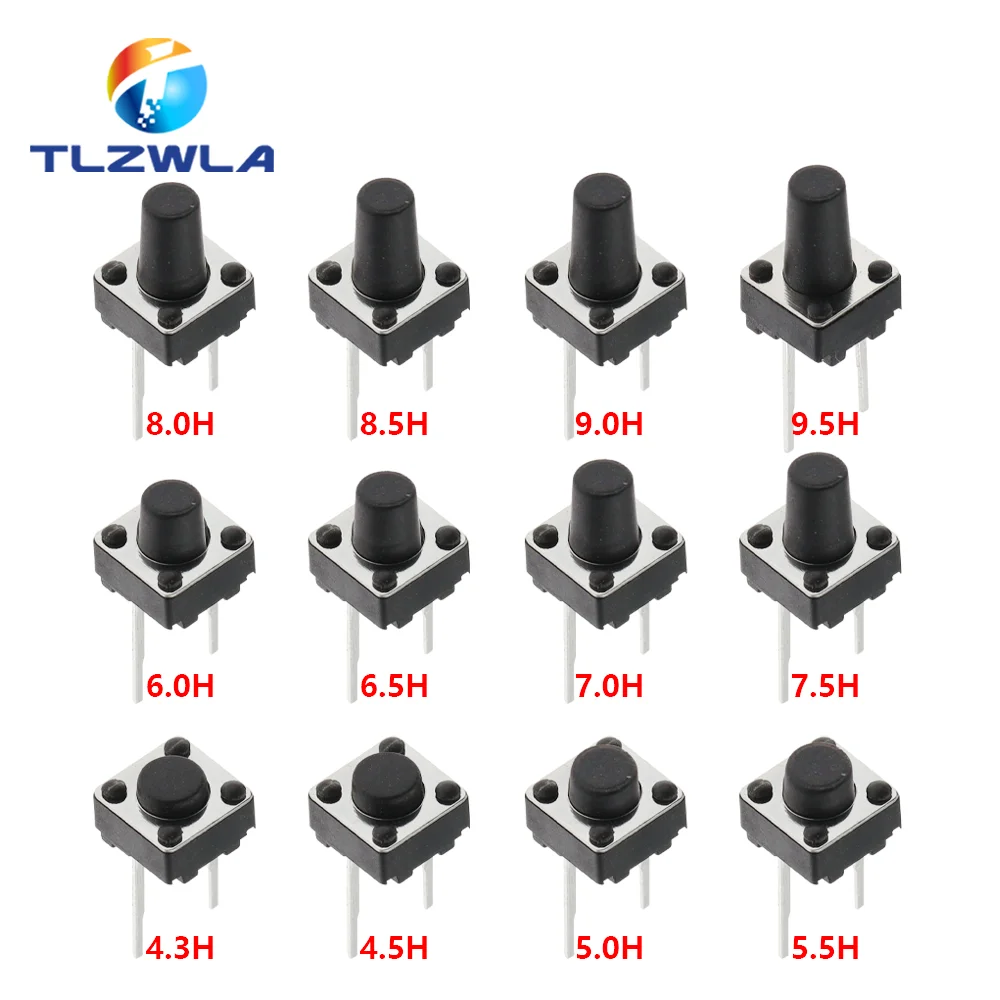 

50 шт. Тактильные переключатели TLZWLA 6x6x4.3/5/6/7/8/9/10 мм