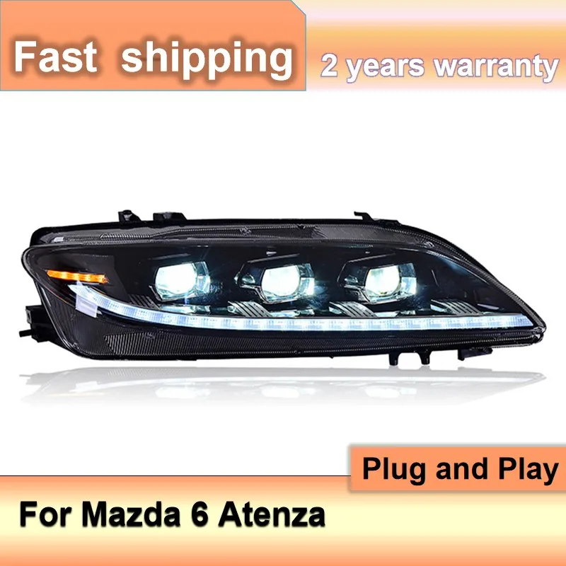 

Car Accessories for Atenza Head Lights 2003-2015 Mazda 6 Atenza Headlights LED DRL Dynamic Turn Signal High Beam Projector Lens
