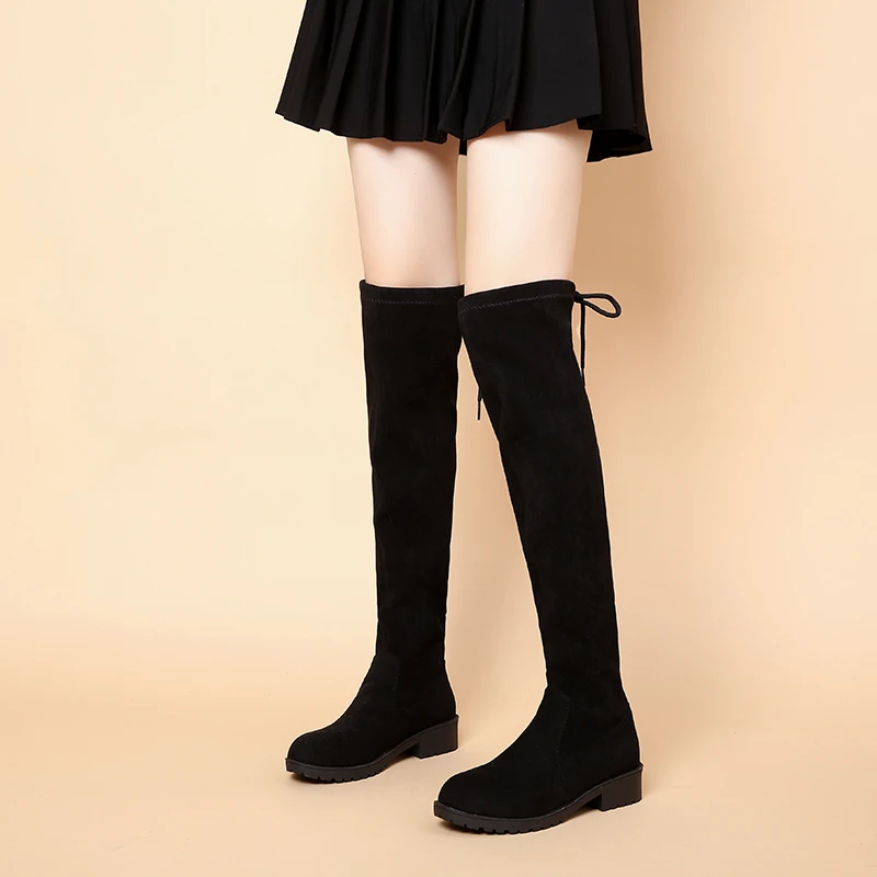 

Shoes Woman Winter Luxury Women's Single Boots 2022 New Stretch Boots Thick Heel Waterproof Platform Sexy Black Boots Women