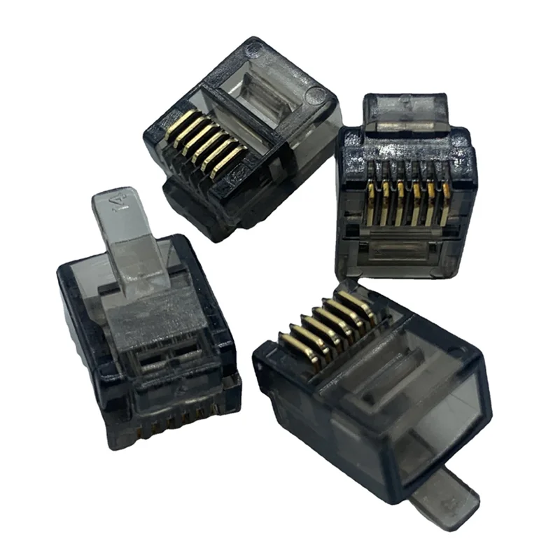 Модульный разъем 6P6C с черными кристаллами Сетевые штекеры 6-контактный для