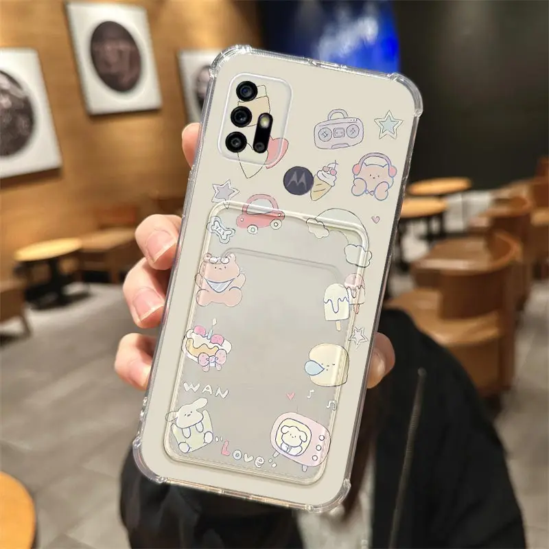 Прозрачный Карманный чехол для телефона с милыми животными G 60 Motorola Moto G60 G40F G52 G82