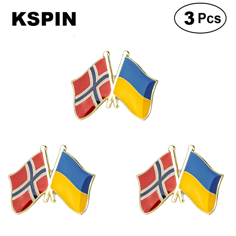 

Norway and Ukraine Flag Lapel Pin Friendship Flag Badge Flag pin