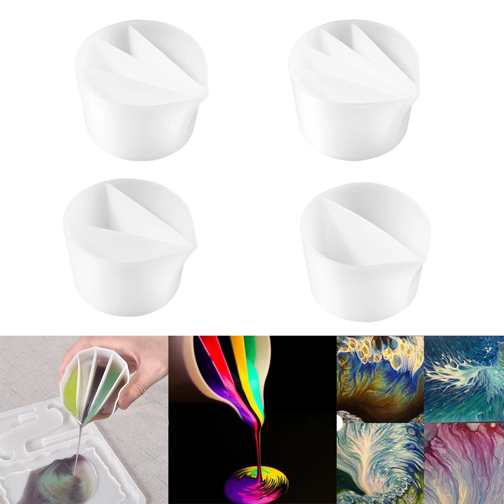 

Прозрачные силиконовые чашки для смешивания эпоксидной смолы, чашка для распределения жидкого пигмента, чашка для смешивания «сделай сам» ...