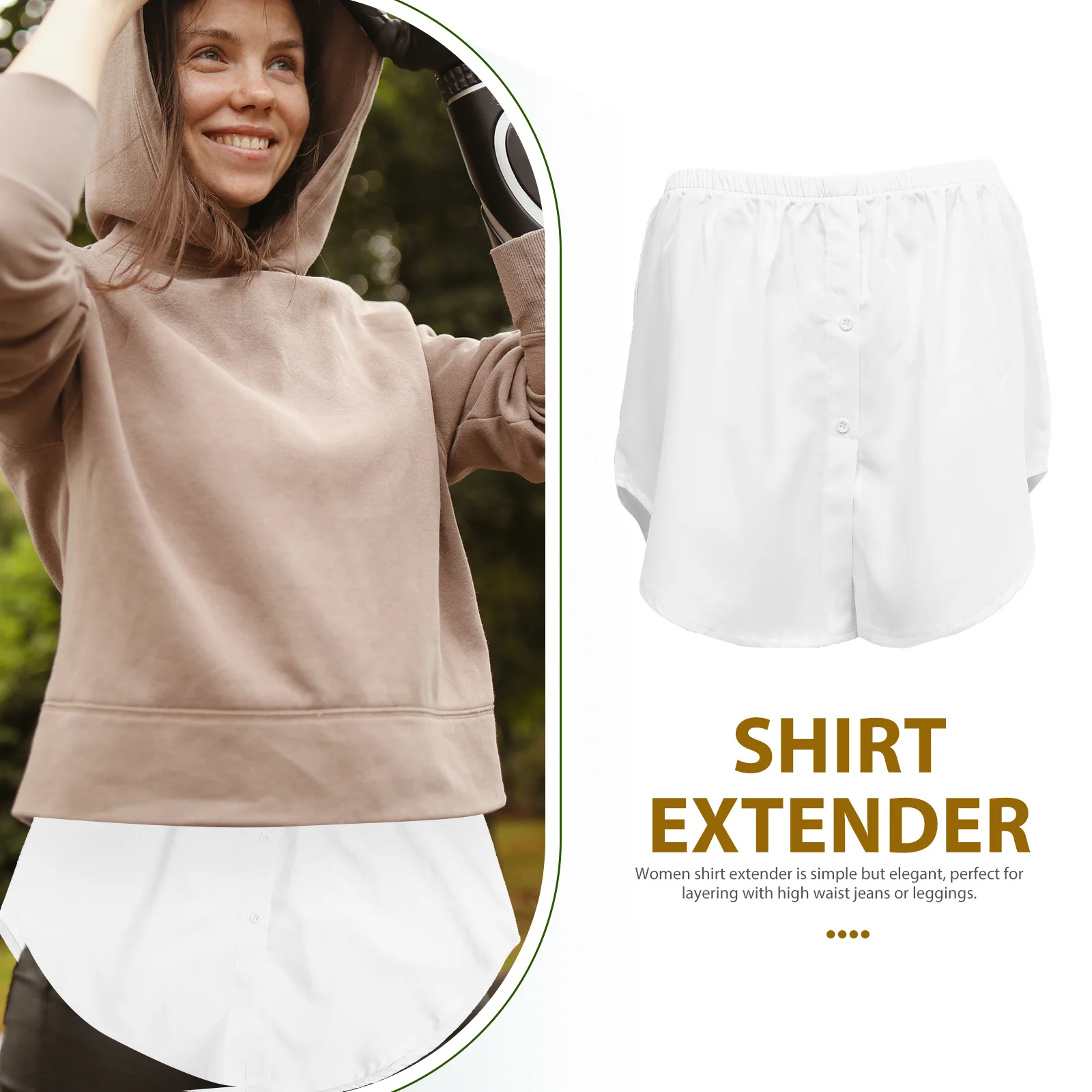

False Bottoming Hem Layering Shirt Extender Dress Dresses Button Shirts Women Half Length Skirts Womens
