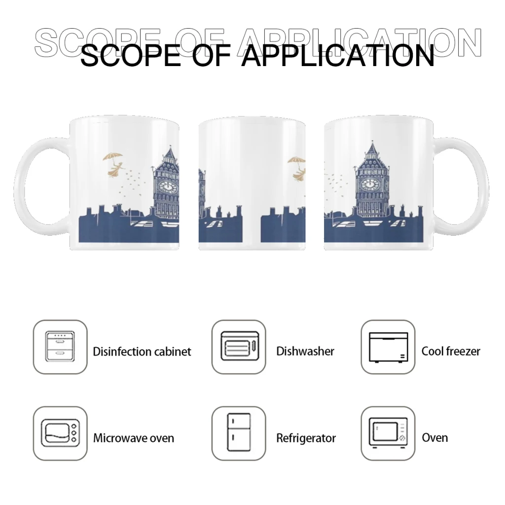 Керамические кофейные кружки Mary Poppins и Big Ben Linocut чашка для чая чашки молока