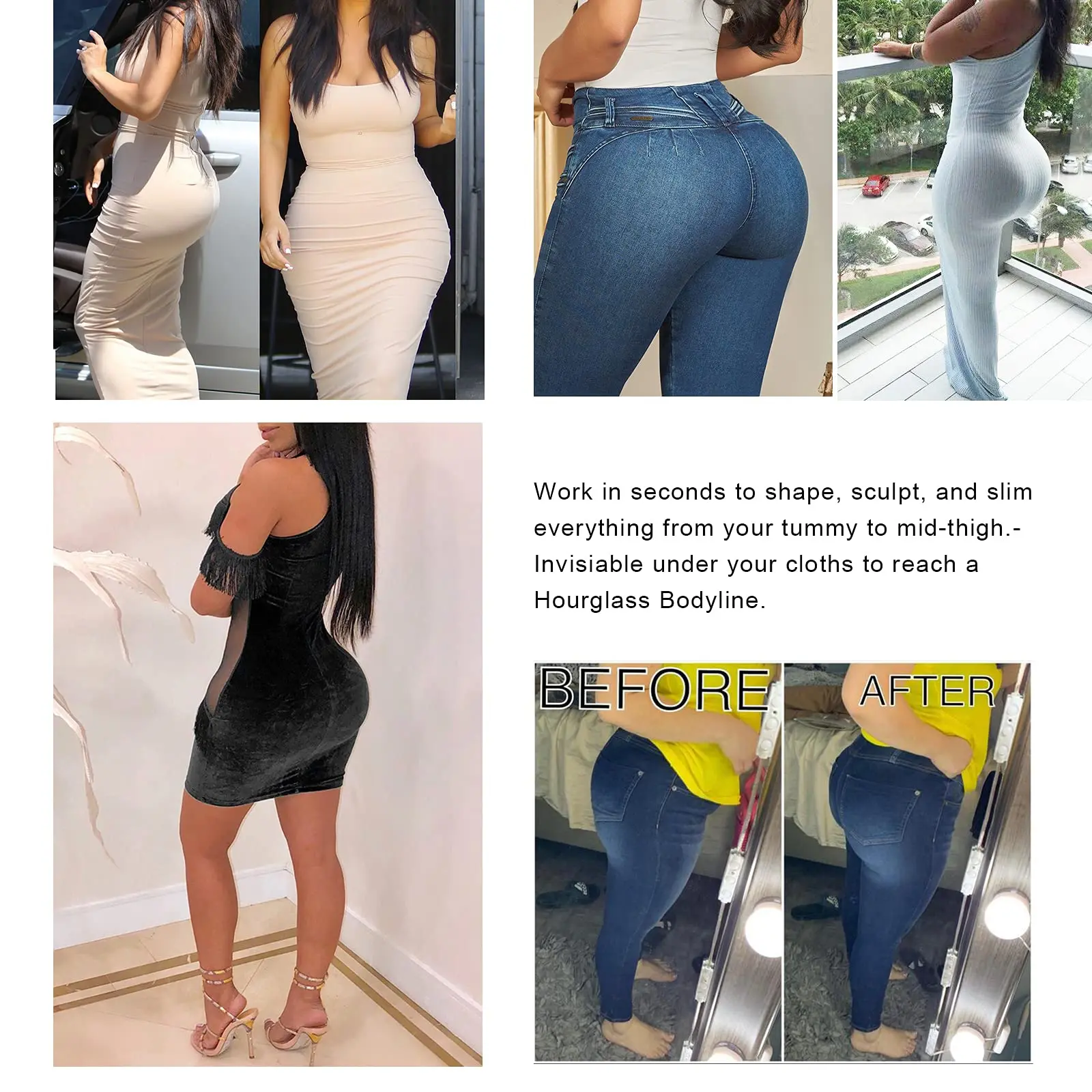 Women Seamless Butt Lifter Booty Shorts Hip Enhancer Padded Lace Panties Underwear Boyshorts Body Shaper Tummy Control Underwear