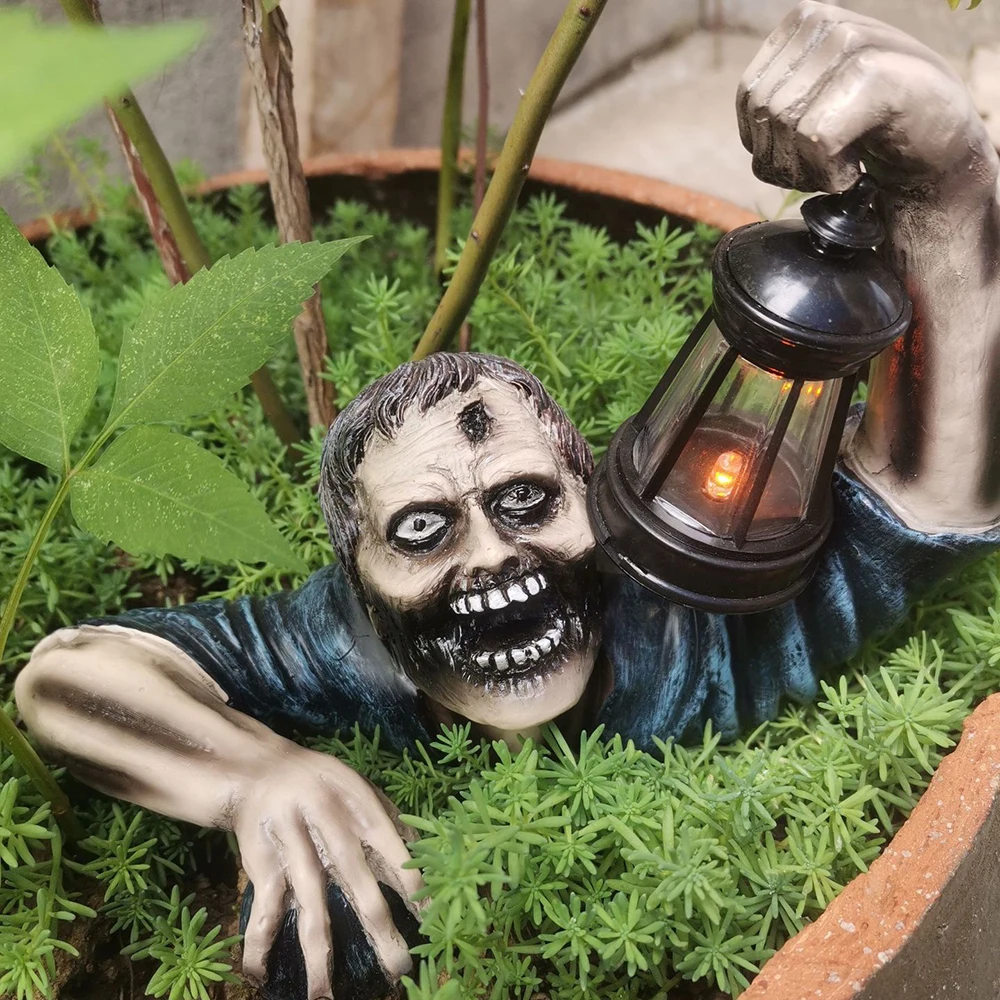 

Хэллоуин Зомби фонарь Смола ремесло орнамент Сад орнамент статуя ужаса