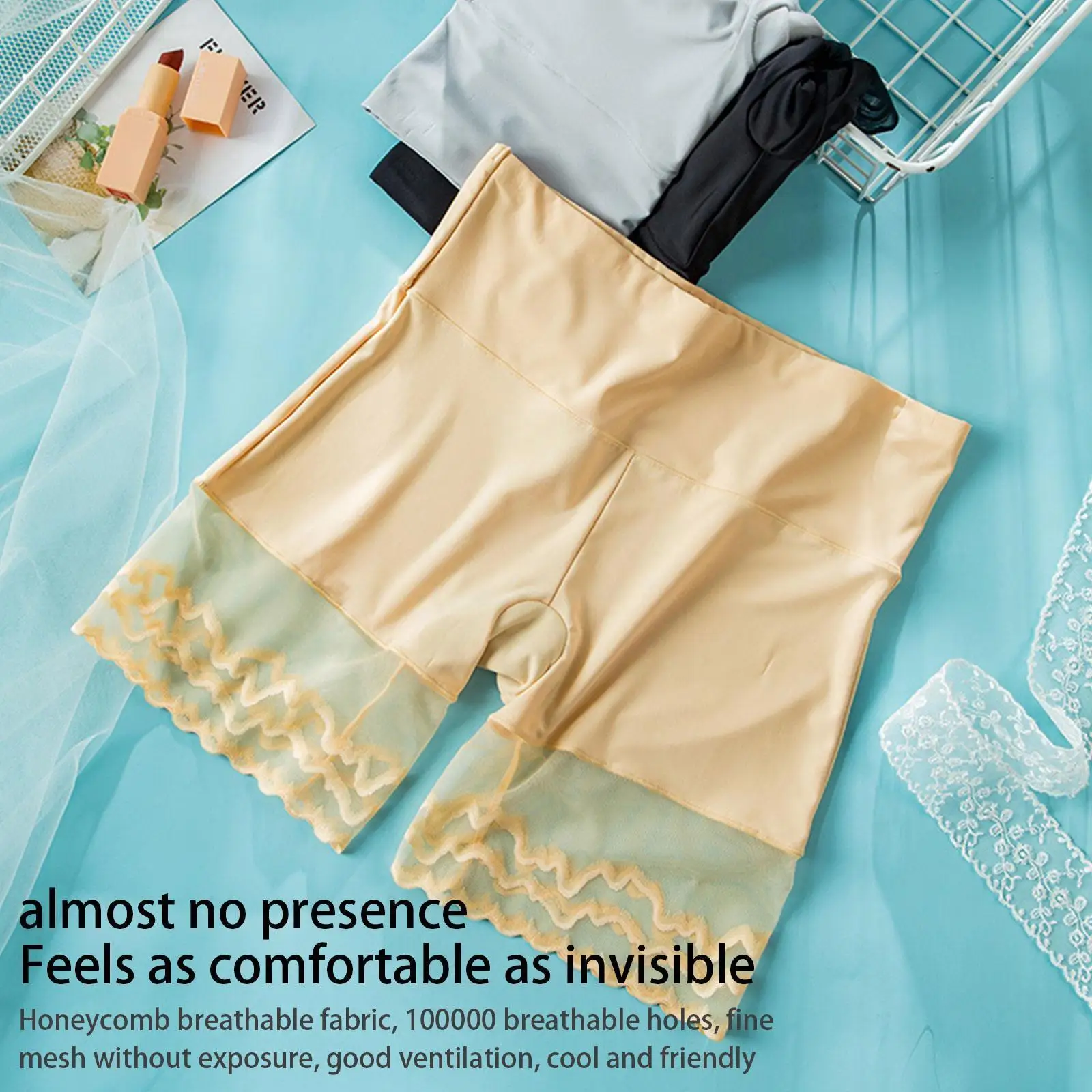 Summer Female Panties Seamless Lace Safety Short Pants Lingerie Women Waist Slimming Stretch Underwear High Shorts Briefs S5K6