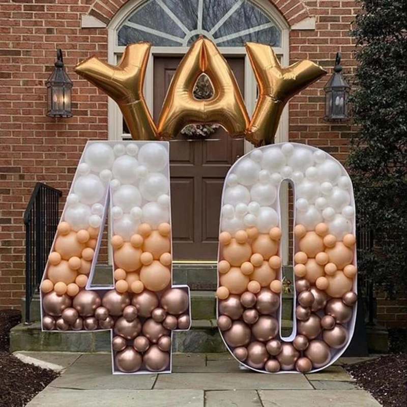 

73cm Jumbo Numbers 1 2 3 4 5 Balloons Blank Stuffed Box Mosaic Frame Wedding Birthday Party Decorations For Children