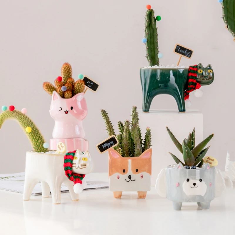 

Креативный керамический плантатор для дома и офиса