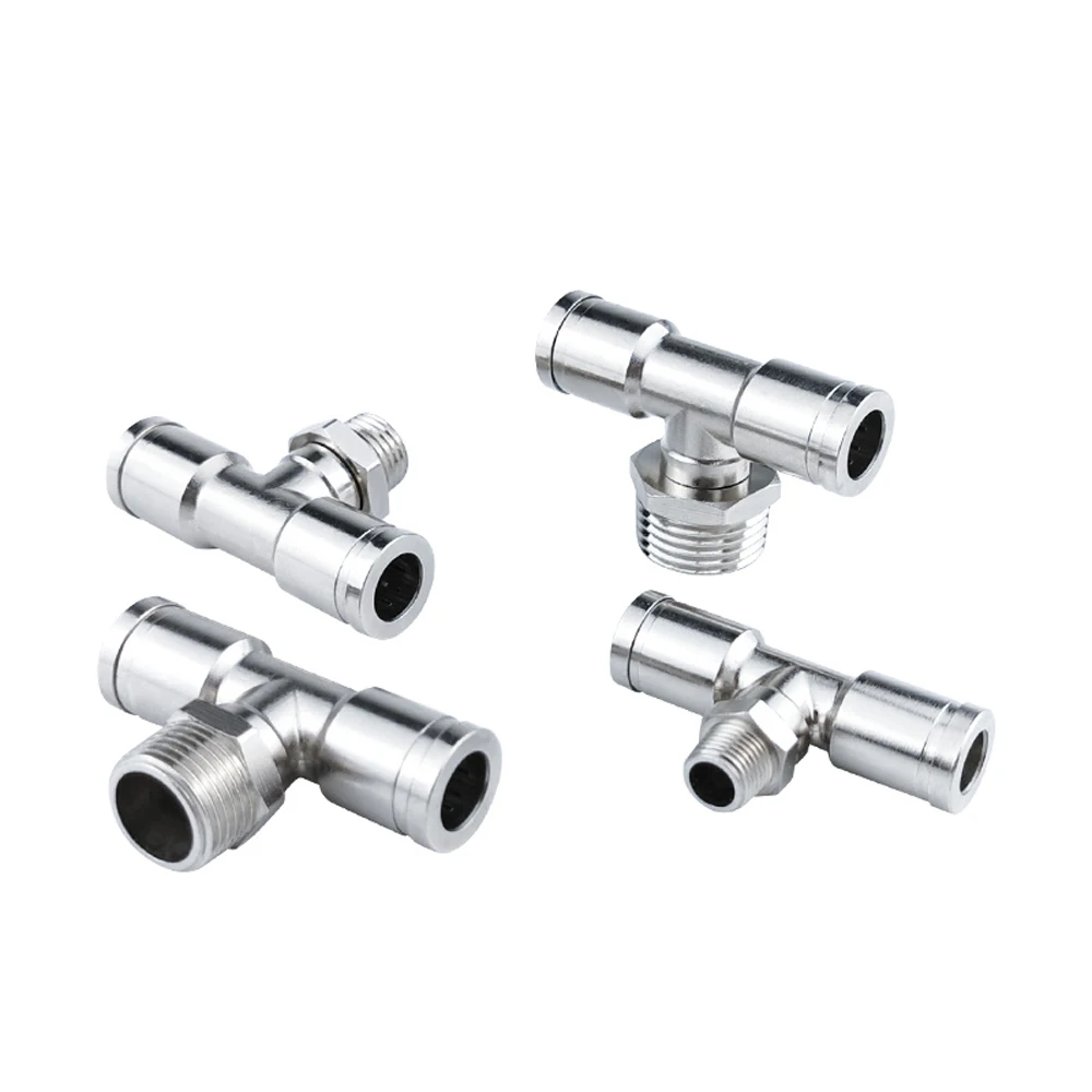 

Pneumatic PB Pipe Connector 4-16mm OD Air Hose Male BSPT Thread Nickel Plated Brass Push In Quick Connector Air Fitting Plumbing