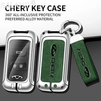 car remote key bag protection for chery tiggo 3 5x 4 8 glx 7 2019 2020 arrizo auto metal leather key case cover shell keychain