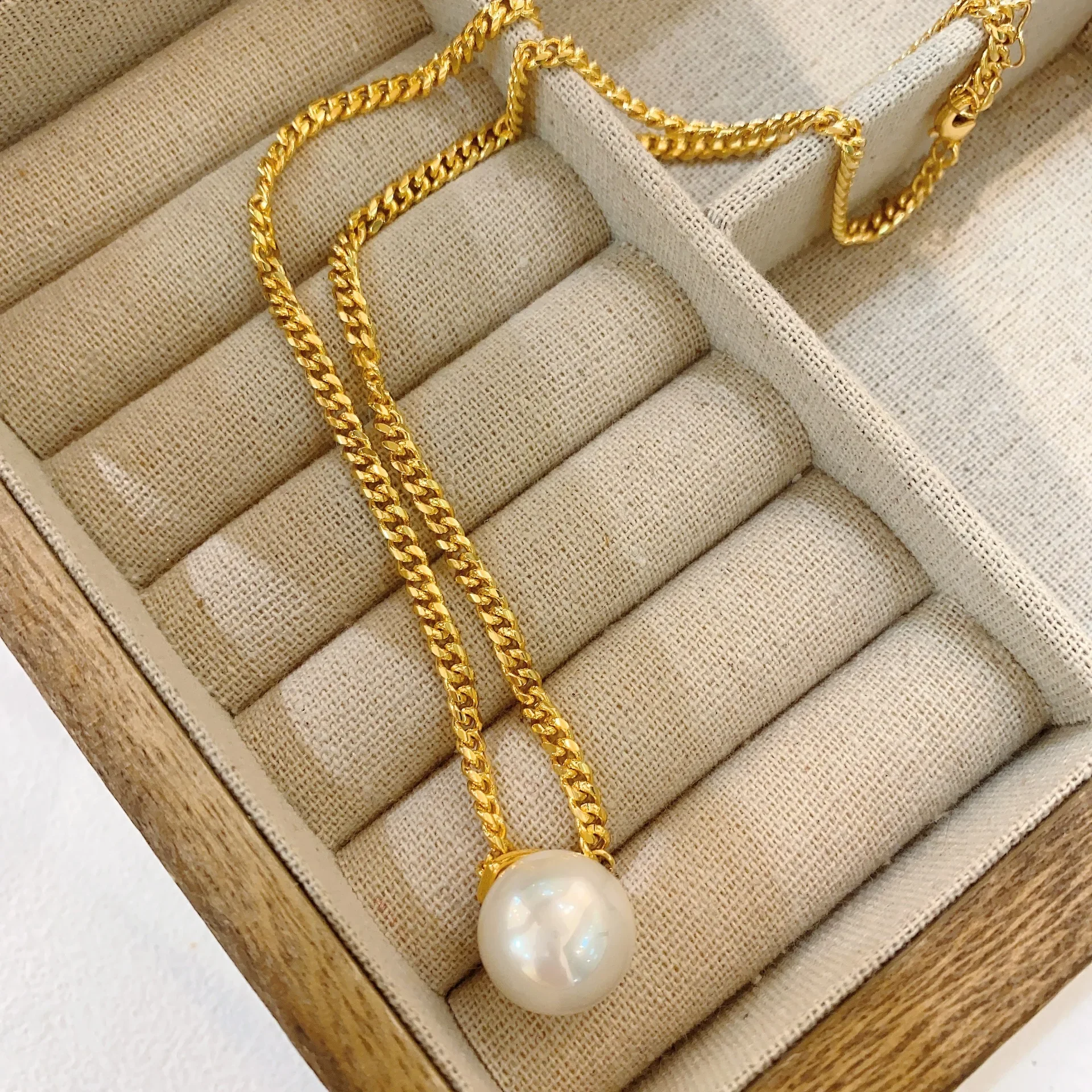 Простая модная кубинская цепочка с жемчугом ожерелье для женщин женские подарки