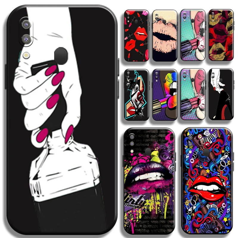 

Sexy Girl Kiss Red Lips For Samsung Galaxy M20 Phone Case TPU Coque Funda Back Carcasa Full Protection Soft Liquid Silicon