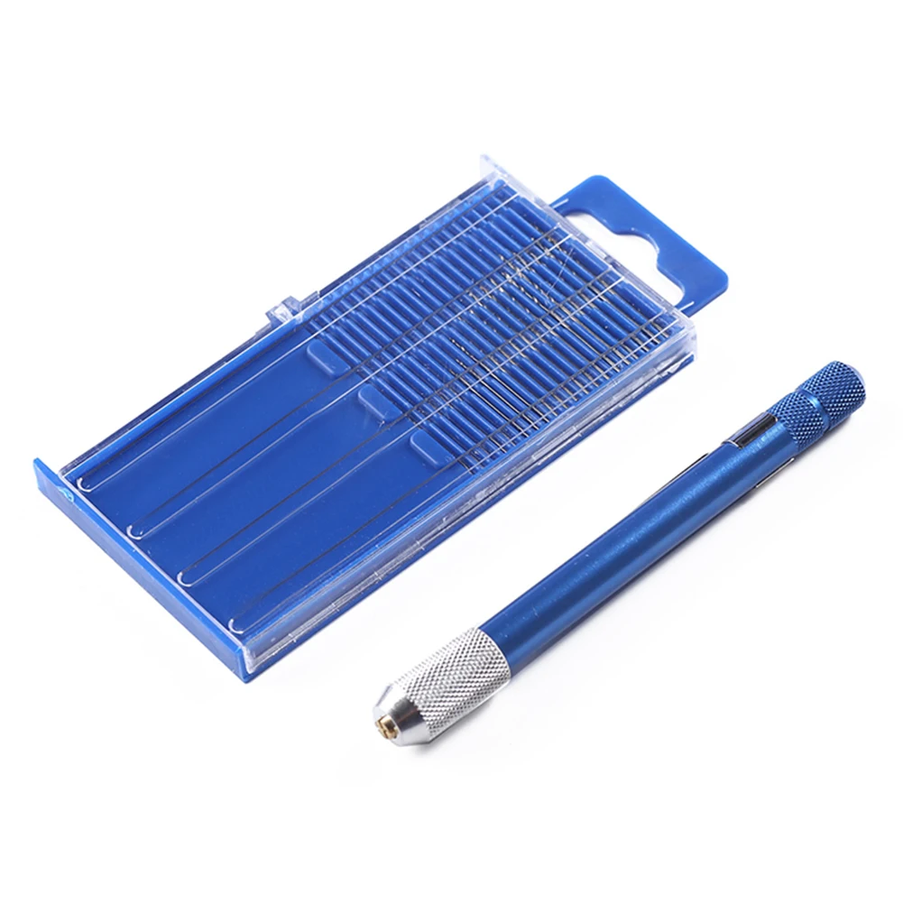 

Hand Drill Pin Vise 0.3-1mm Crafts Practical Jewelry Durable Portable Mini Drilling Tool Micro Model With 20pcs Drill Bits