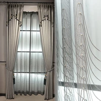 nordic curtains for living dining room bedroom luxury minimalist modern solid dark pattern jacquard gray window curtain decor