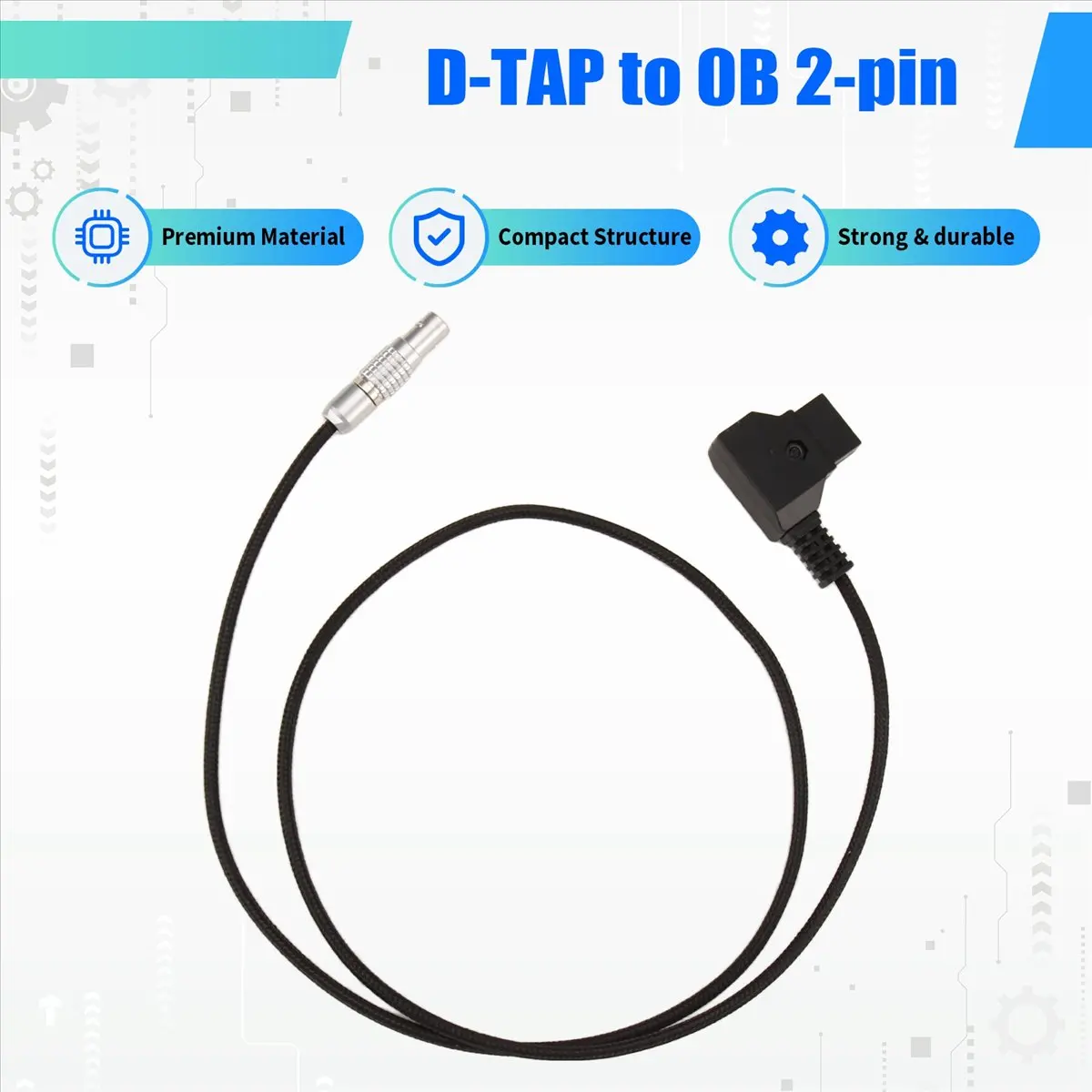 Фото Кабель питания OKgood D-Tap на 0B 2-контактный (штекер) для Teradek Transvideo SmallHD 703Monitor №5