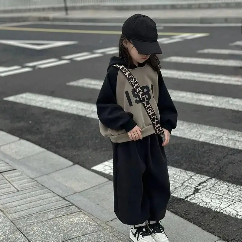 

Spring Autumn Kids Clothes Girl 2Pcs Set Clothing Long Sleeve Letter Hoodies Sweatshirts Pant Outfits for Teen Girl 3-11 Year
