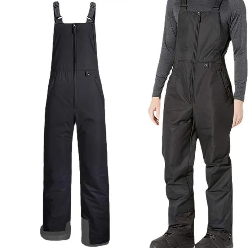 

Insulated Ski Pants Overalls Ripstop Warm Insulated Snowboard Overalls Comfortable Snow Bibs Ski Pants For Men And Women Black
